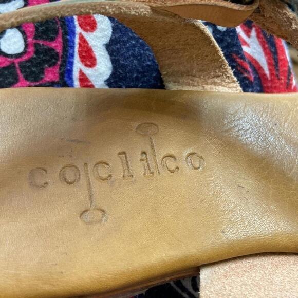 Coclico 6 Nude & Turquoise Leather Slingback Sandals Made in Spain - Picture 7 of 7